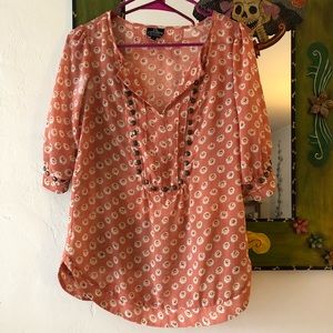 DONATED Sheer Angie 3/4 Sleeve Top